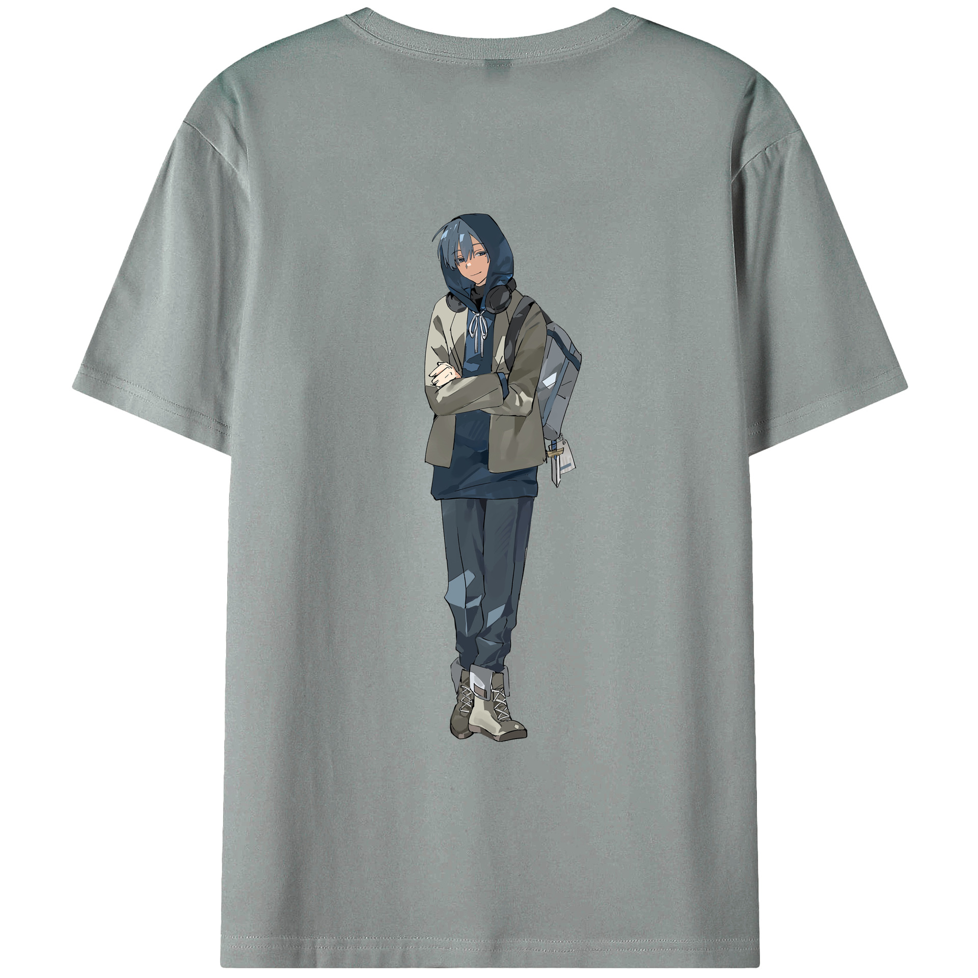 （画像用） 葬送のフリーレン Frieren 綿100％ メンズ半袖Tシャツ（バックプリント） 通気性